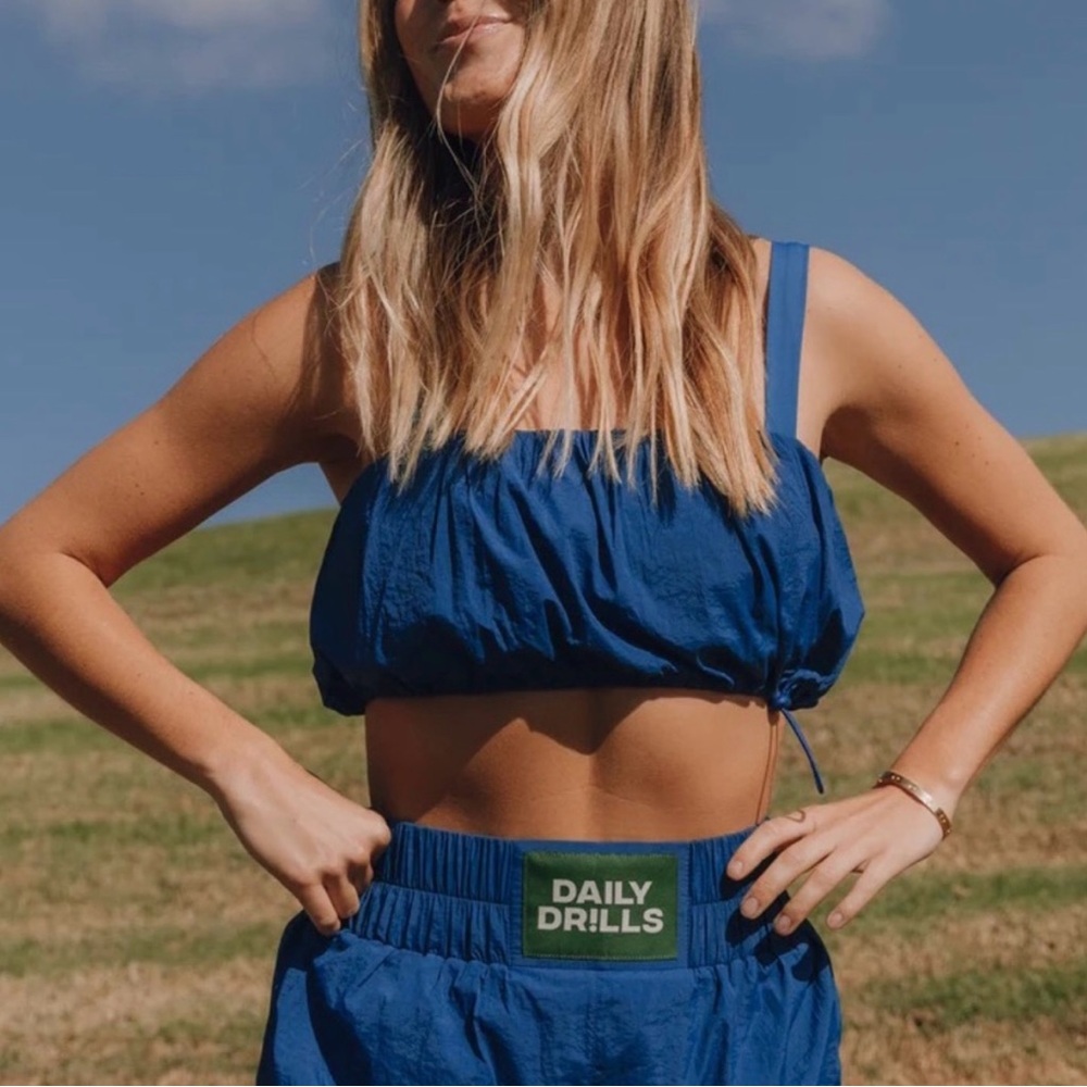 Daily Drills Bubble Bra Top in Cobalt Blue